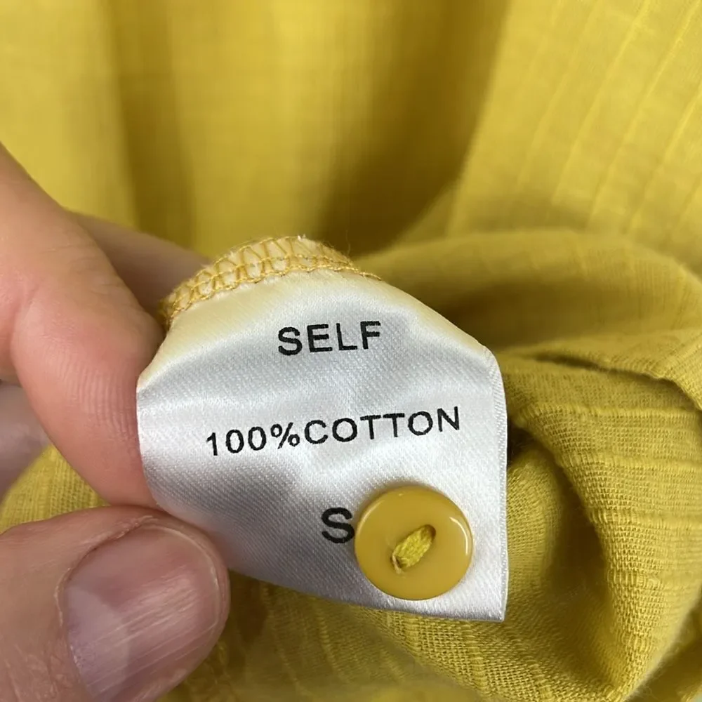 Tulip B Women’s cotton mustard sleeveless top embroidered detail size small